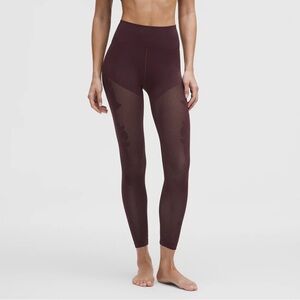 lululemon athletica High-Rise Reveal Knit Mesh Panel Leggings - Plum 14